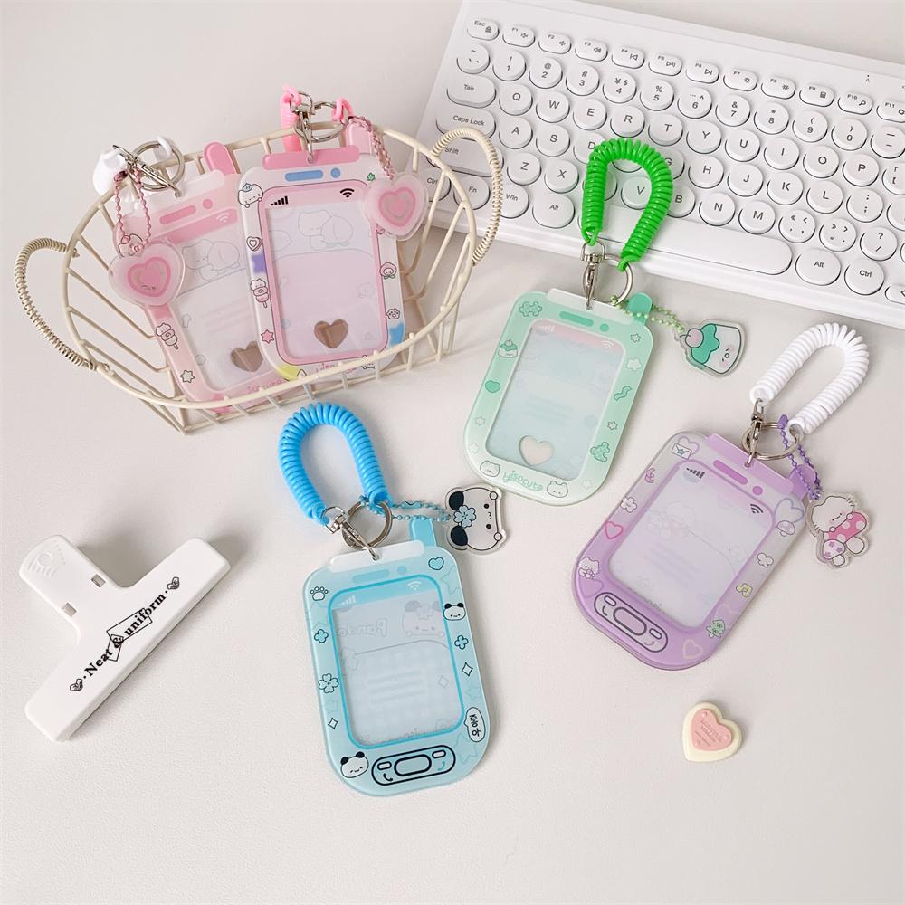 INS-Stil Kawaii Japanische Mini-Handyform Kartenhalter für 3-Zoll-Fotos Niedlicher Arbeits-ID-Kartenhalter für Mädchen Idol-Karten