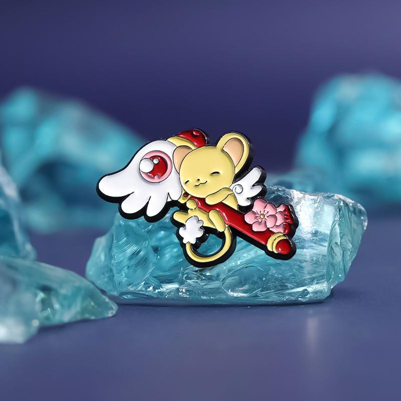 Adorable Japanese Anime Character Pin Cute Yellow Winged Mouse Brooch Accessory For All Ages