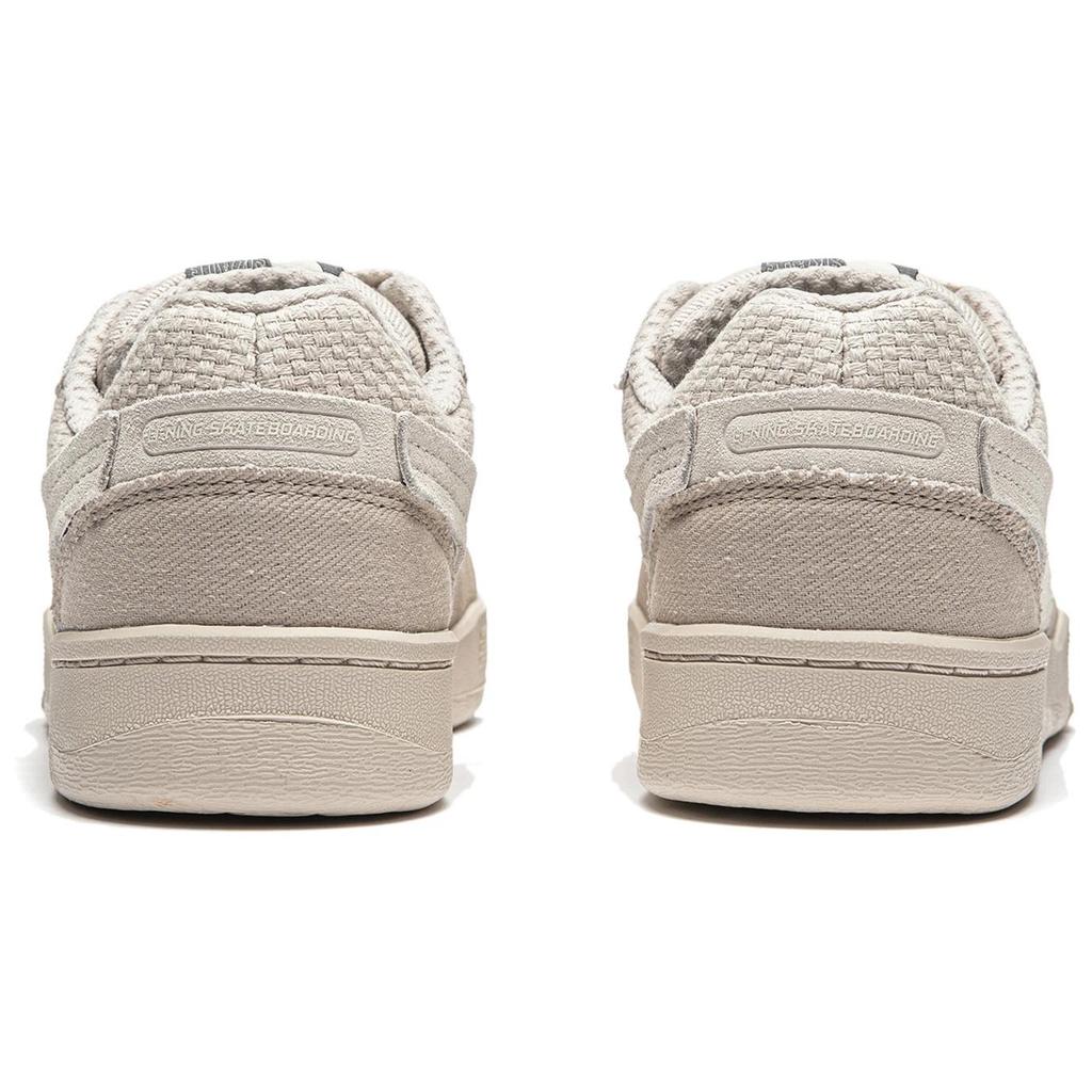 Li Ning Zheng Rong 92S Comfortable Simple Non-Slip Lightweight Low-Top Skate Shoes Women Sneakers Beige AEPU024-1