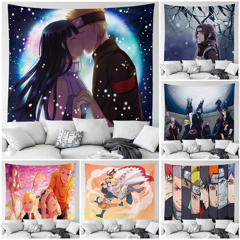 Compre Japonês ninja anime impressão tapeçaria de parede pendurado