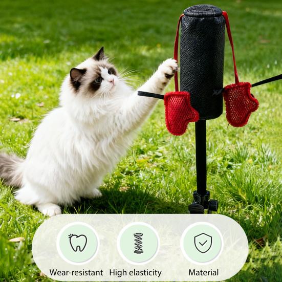 Brinquedo de Boxe para Gato Brinquedo Saco de Pancadas para Gato com Ação Oscilante com Mola Brinquedo de Boxe Interativo com Base de Ventosa para Diversão de Exercício para Gatinho em Interior
