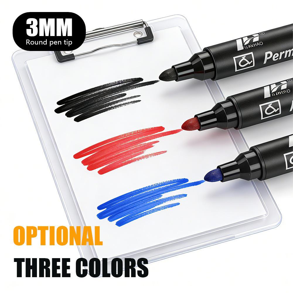 3mm Waterproof Oil-Based Large Tip Marker - Fade-Resistant, Non-Erasable, Convenient Large Capacity Pen