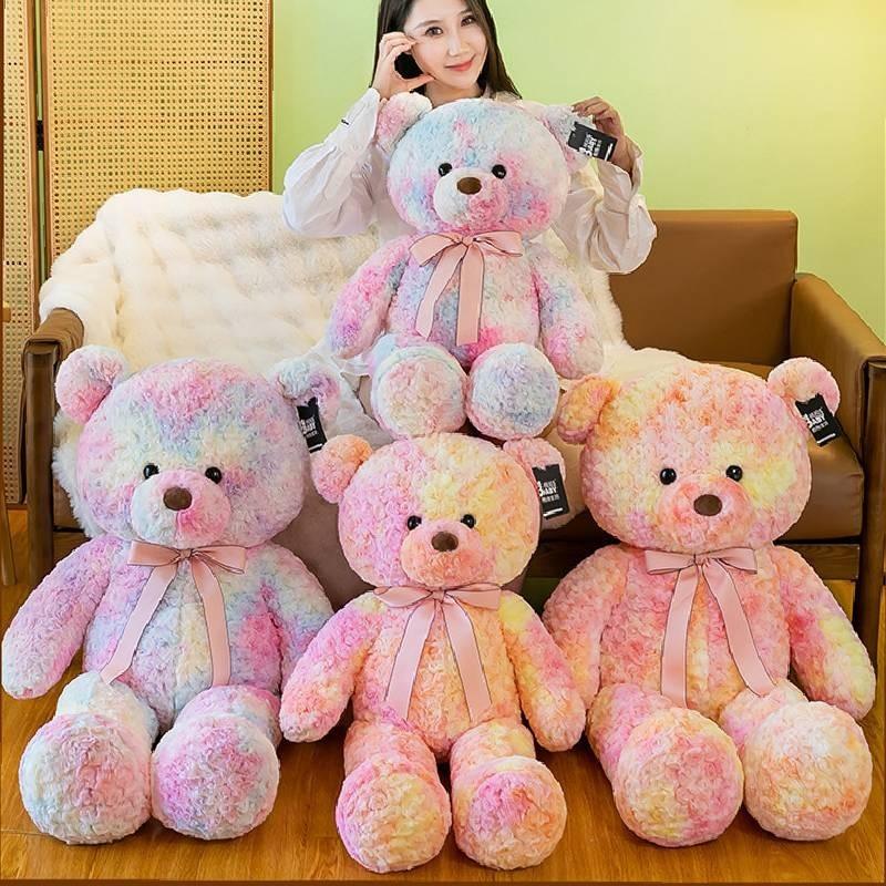 Colorful Teddy Bear Plush Toy Soft Pp Cotton Stuffed Animal Perfect Valentine's Gift