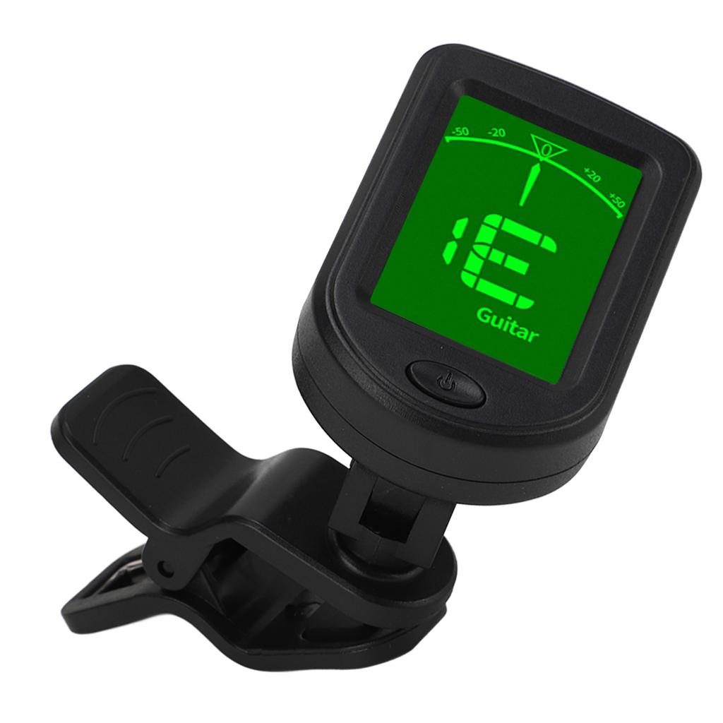 Clip On Guitar Tuner ABS Shell Lightweight Portable Adjustable Angle Universal Tuner for Violin Banjo