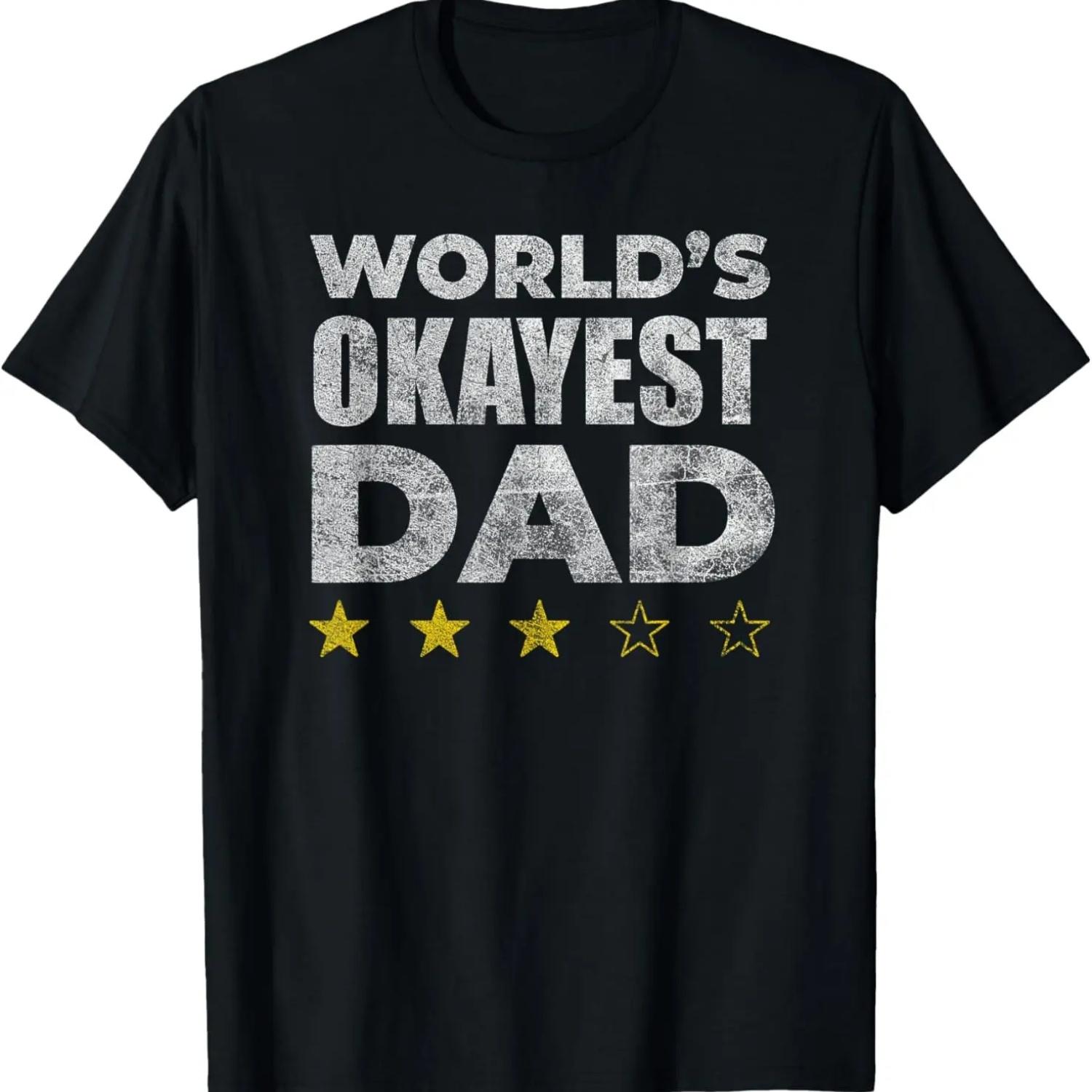 Funny Worlds Okayest Dad - Vintage Style T-Shirt S