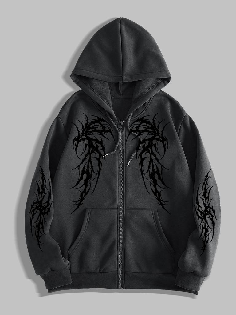 Moletom com Zíper Masculino - Moletons para Homens Y2K Vintage Manga Longa Moletom Streetwear Pulôver com Bolso