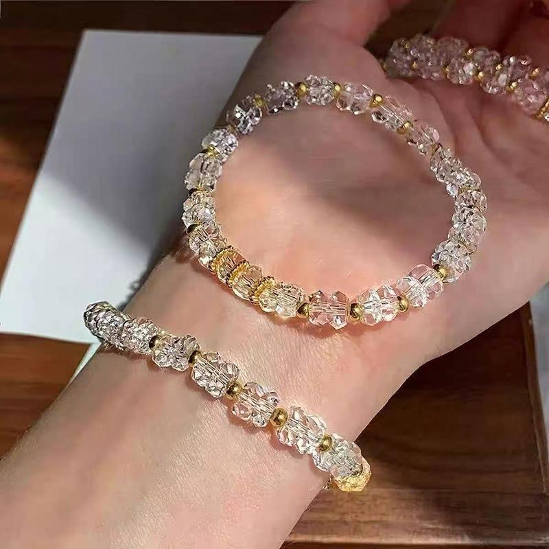 Bracelet Perle Irregulière Forme Spéciale Française Bracelet Femmes Niche Luxe Léger Exquis Doré Demi-Bracelet Bracelet Accessoires