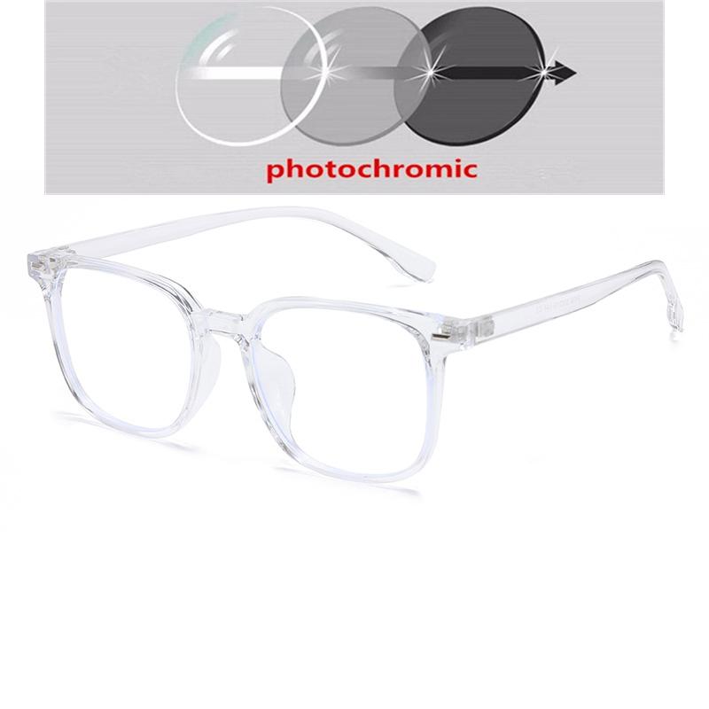 1.56 Aspheric Blue Light Blocking Square Myopia Glasses TR90 Prescription Frames For Women Men With Cylinder 0 To -6.0