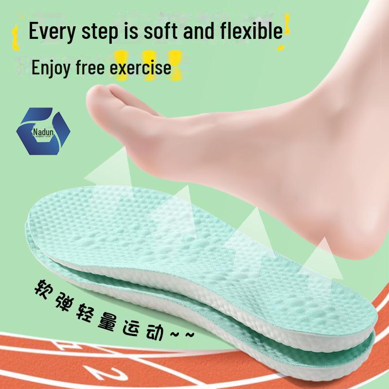 7A Grade Antibacterial Mint Wormwood Sports Insoles - High Elastic, Shock Absorbent, Breathable, Sweat-Wicking Comfort