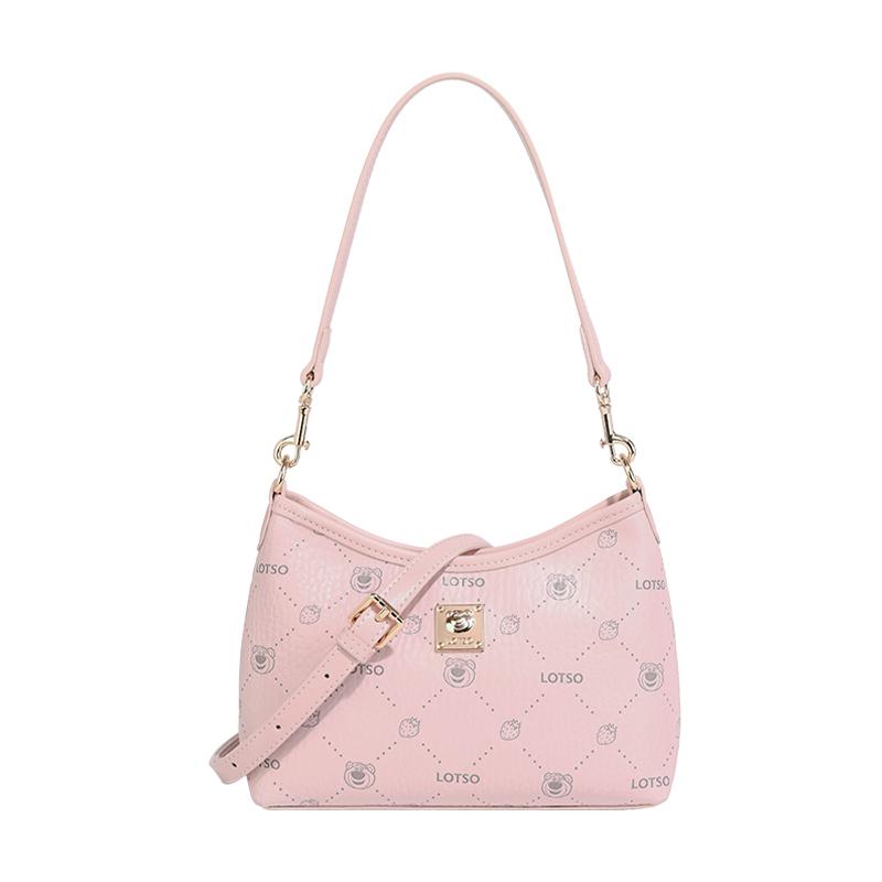 

New Disney Strawberry Bear Series PVC, Textile Crossbody Underarm Shoulder Bag Women s Multicolor BMK-72824 22.1*8.4*17.0CM