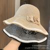 Summer crocheted flower knitted fisherman's hat children ruffle edge sun protection hat outdoor elegant travel sun hat