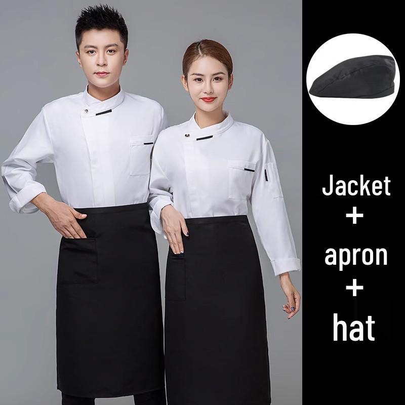 Set uniforme da chef: Opzioni a manica lunga e corta per Autunno/Inverno, Ideali per le cucine di Hotel e Ristoranti.