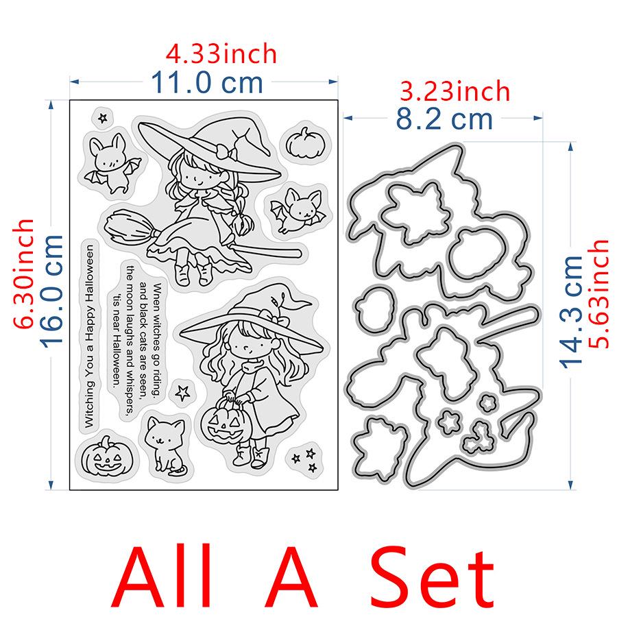 2023 New Style Halloween Girl Silicone Clear Stamp for DIY Journals