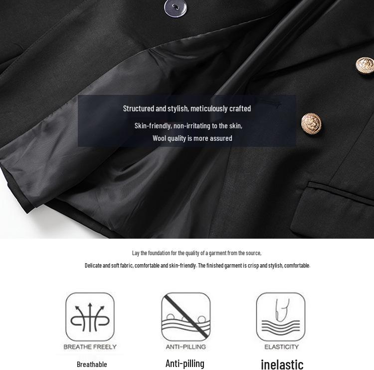 2021 Solid Color Double-Breasted Slim Fit Suit - Multi-color European/American Style