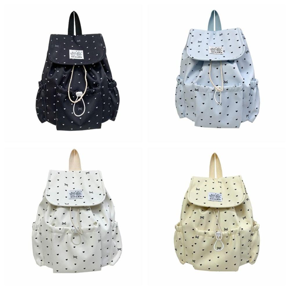 Lightweight Drawstring Backpack College Style Korean Style Nylon Backpack Large Capacity Cloth Students School Bag Travel
