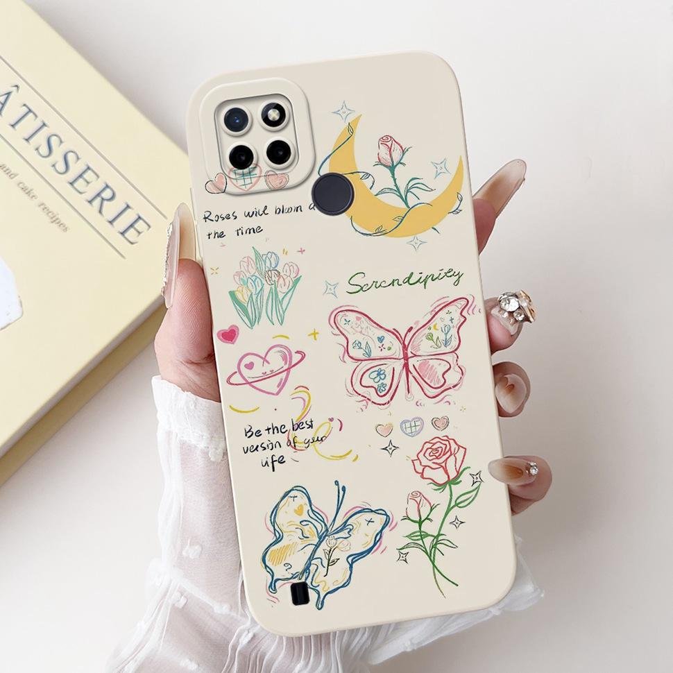 For Realme C21Y Case Luxury Painted Cover  RMX3261 RMX3263 Soft Silicone Phone Case For Realme C 21Y C21Y Coque TPU Back Cover