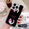 Luna Mond Katze Handyhülle für iPhone 17 16 15 14 13 12 11 Air Pro Max Plus Magsafe Silberbeschichtung Bunte Hülle Luxus