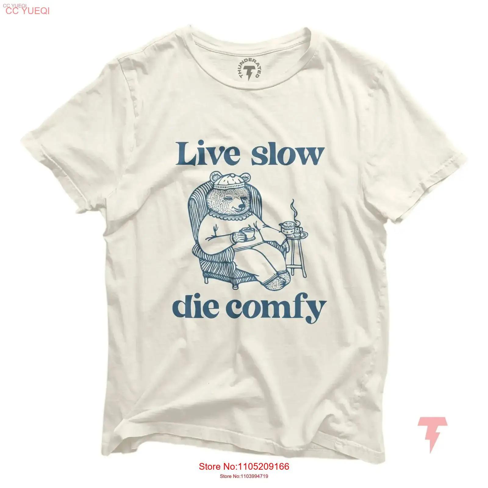 Live Slow Die Comfy T Shirt Vintage Washed Casual Top For Everyday Wear Breathable Slightly Streetwear Fashion Stylish Graphic S разноцветный