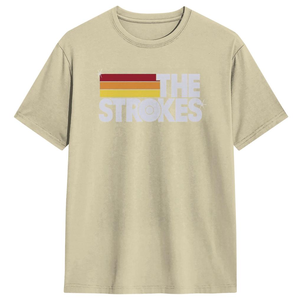 Magliette della Band The Strokes per Unisex Cotone Magliette Uniche Girocollo Maglietta Manica Corta Abbigliamento Taglie Forti