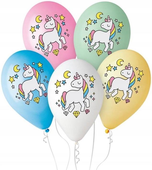 Balony "Jednorożec - Magiczna Noc" 12", 5 Szt.