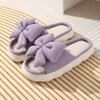 Butterfly Knot Linen Slippers for Women, Summer Home, Anti Slip, Daily Breathable, with A Sense of Stepping On Poop, Indoor Thick Sole
