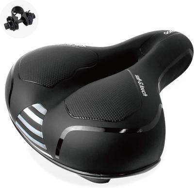 GORIX Super Thick Memory Soft Cushion for Comfortable Buttocks GX-C118 Saddle, Black, Perforated, Foam,