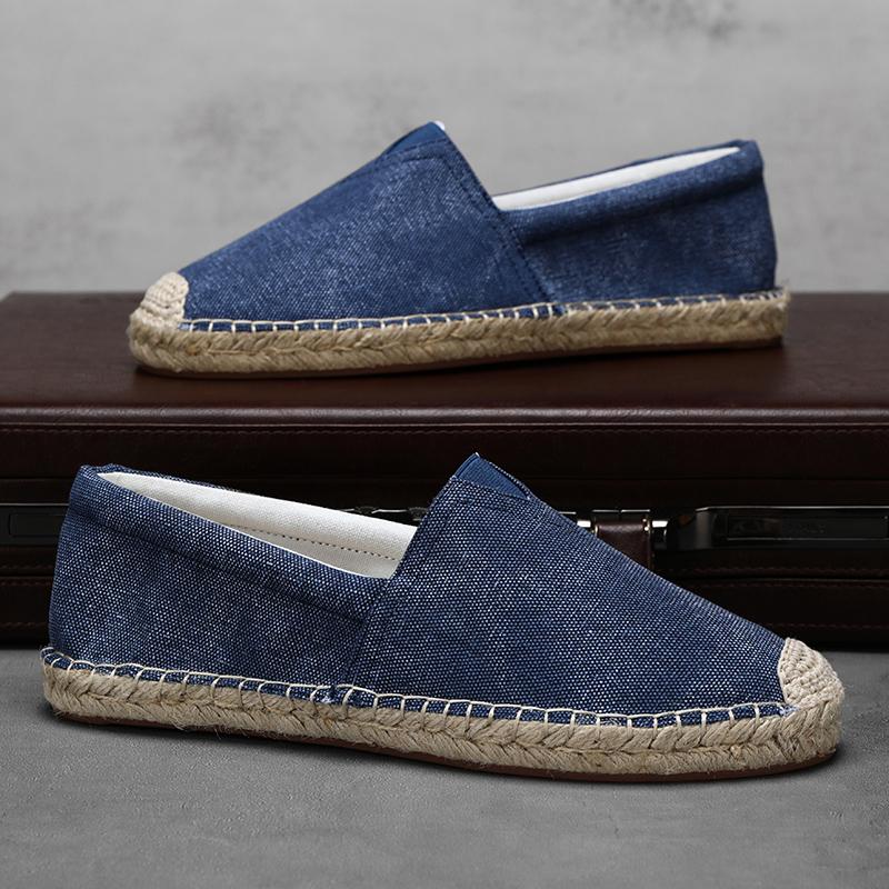 2026 Fashion Men's Fisherman Espadrilles Casual Slip-on Flats Comfortable Breathable Shoes with Durable Sole for Daily Walking