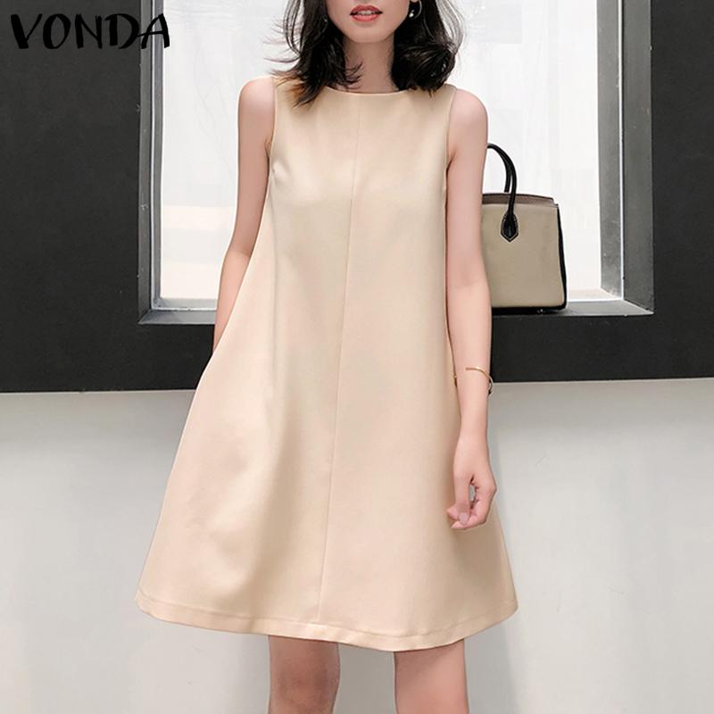 

Летнее женское короткое платье без рукавов VONDA