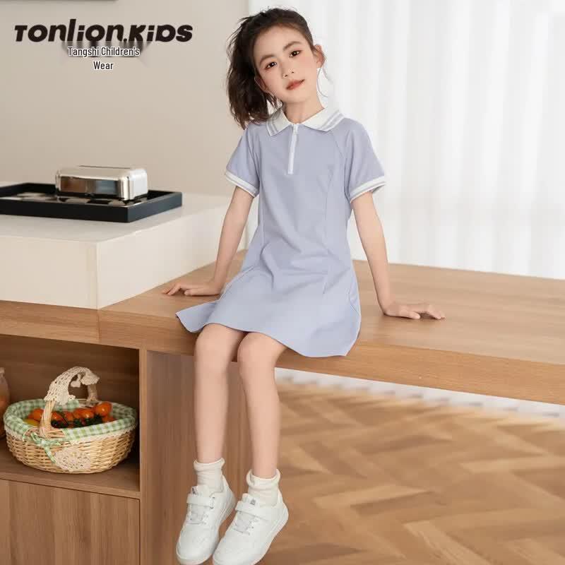 Tangshi Girls Summer Cooling Sun Protection A-Line Dress 140