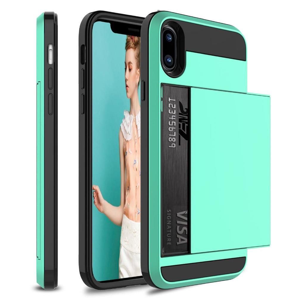 Hybrid-Rüstungs-Hülle für iPhone 14 13 Pro Max Brieftaschen-Hülle Kartenhalter Stoßfester Gummi-Stoßfänger Abdeckung für iPhone 14 Plus Hülle