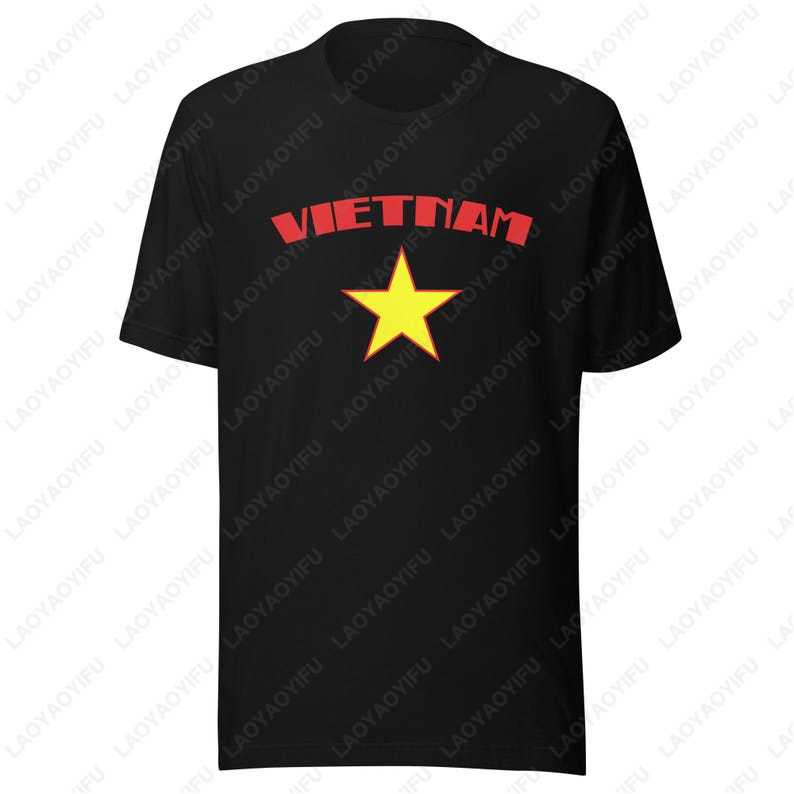 Vietnam Flag Travel Tshirt Yellow Star Ho Chi Minh Adventure Souvenir Gift Shirt Unisex Summer Casual Funny Print Cotton Tees