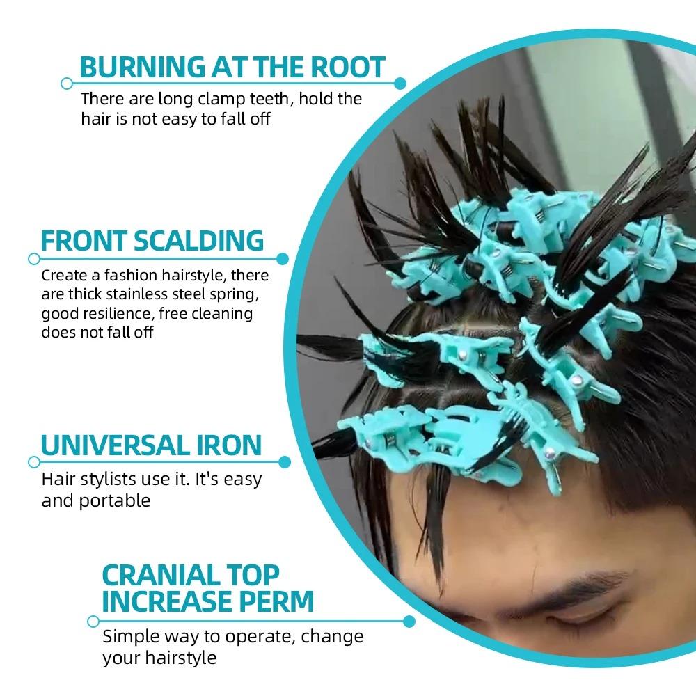25Pcs Hairdressing Salon Hair Perm Clips Hook Loop Hair Rollers for Short Hair Perming