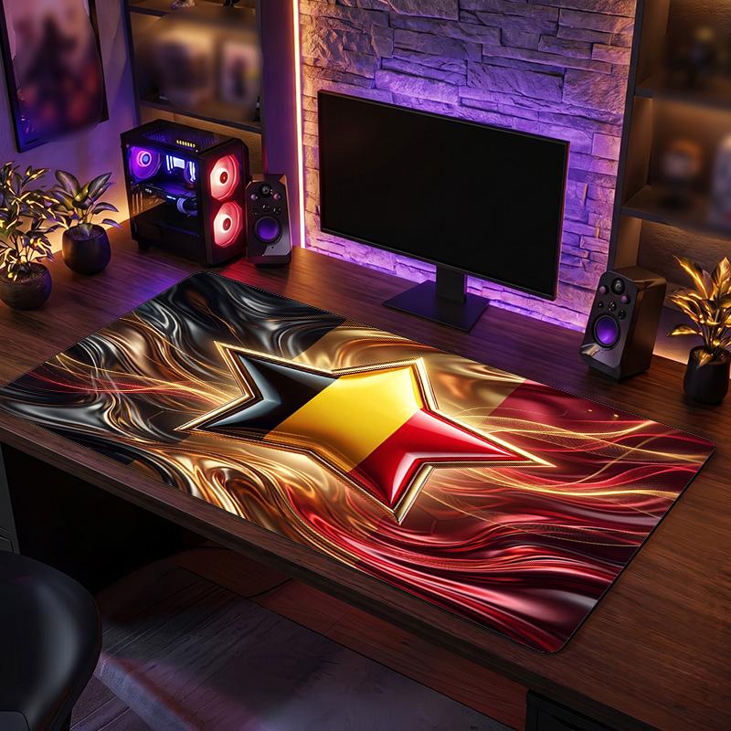 Belgium Football Crest Mouse Pad, Extended Non Slip Rubber Desk Mat for Gaming Office Laptop Fan Gift