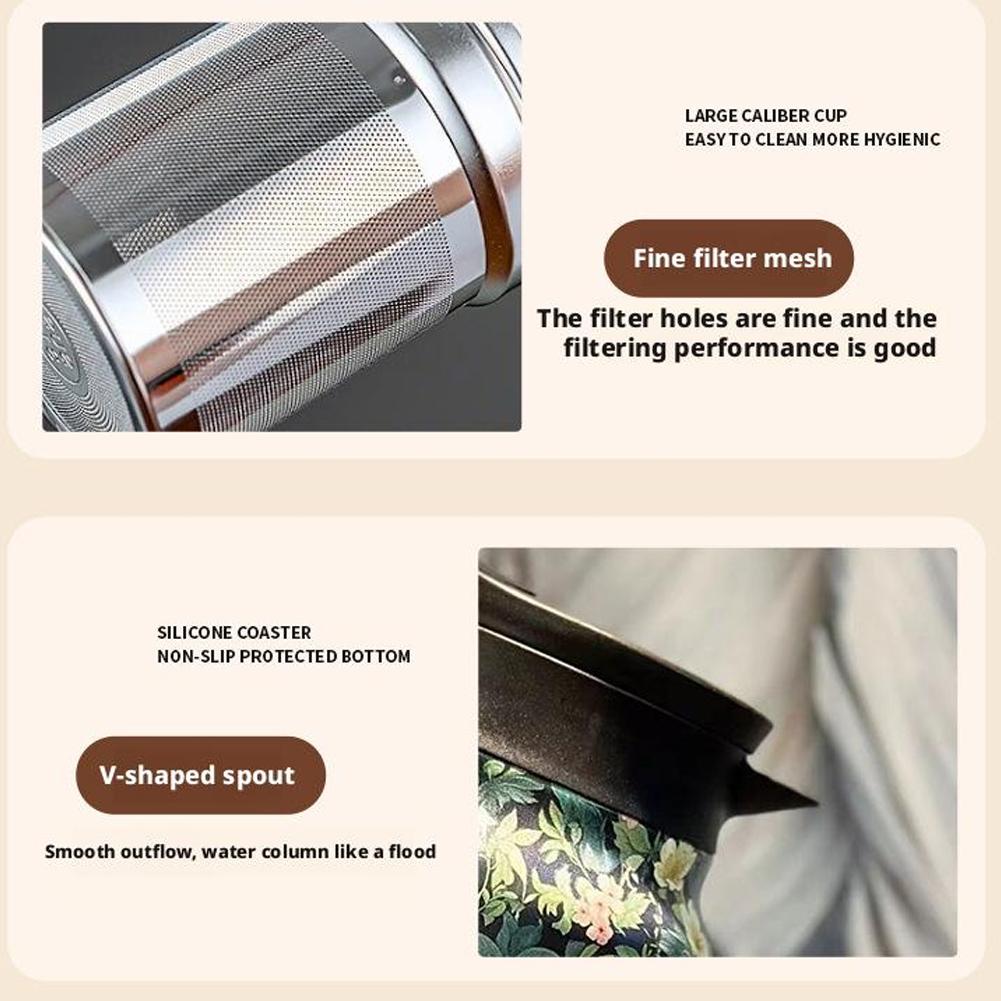 316 Steel 1000ML Large-capacity Coffee Pot Thermal Separation Simple Pot Ke Exquisite I0A4