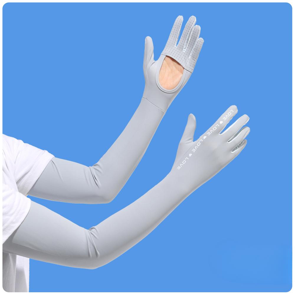 Sunscreen Sleeves for Women In Summer UV Anti Illuminated Ice Silk Driving Sunshade Cool Feeling Extended Arm Cover Outdoor Riding Ice Sleeves