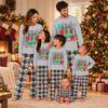 Family Matching Christmas Print Loungewear Set, Round Neck Long Sleeve and Pants Home Wear for Holiday