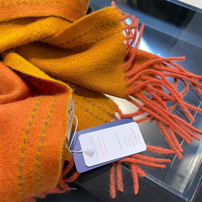 Soft Solid Warm Wool Scarf Winter Versatile Knitting Couple Pashmina Thick Blanket Shawls And Warps Foulard Neckerchief