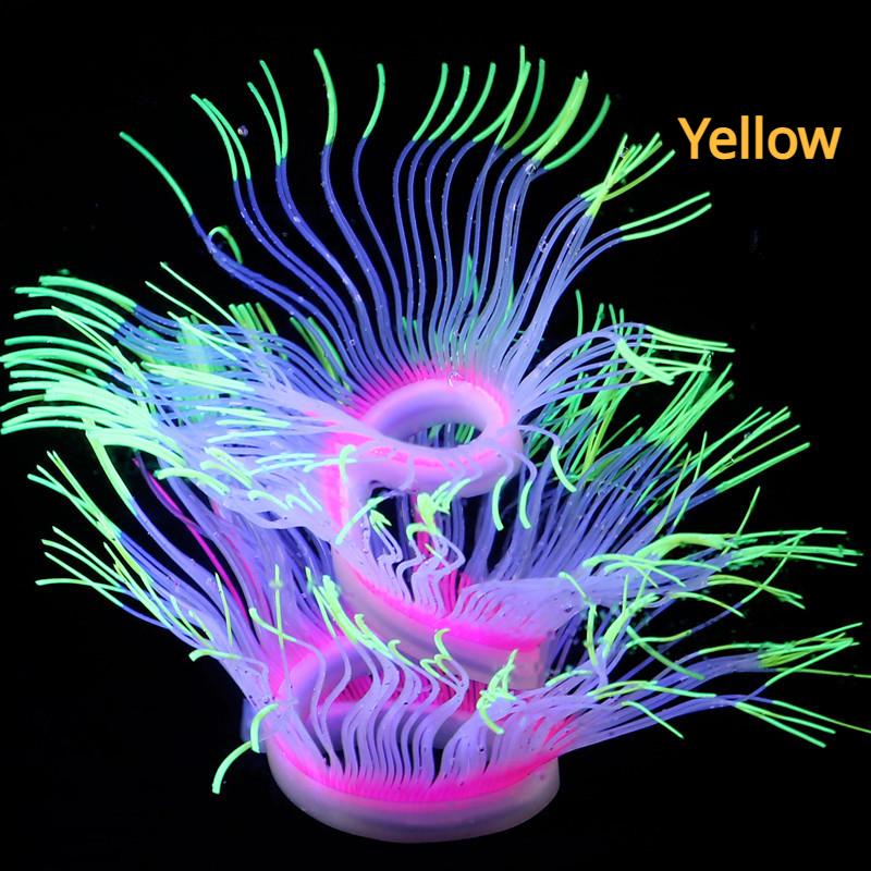 Fluorescent Simulation Silicone Sea Anemone Aquarium Fish Tank Landscape Decor Coral Emulation Plant Decoration Home Ornament