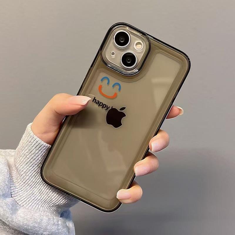 Simple Bear Smiley Face, Suitable for Iphone17 Mobile Phone Case, Transparent Apple 15pro Anti-drop 14 All-inclusive 13/16 New