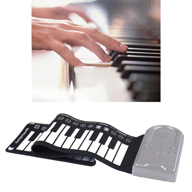 Foldable 49 Key Piano Silicone Keyboard with USB Port Integrated Speaker Practical Design for Beginners and Children
