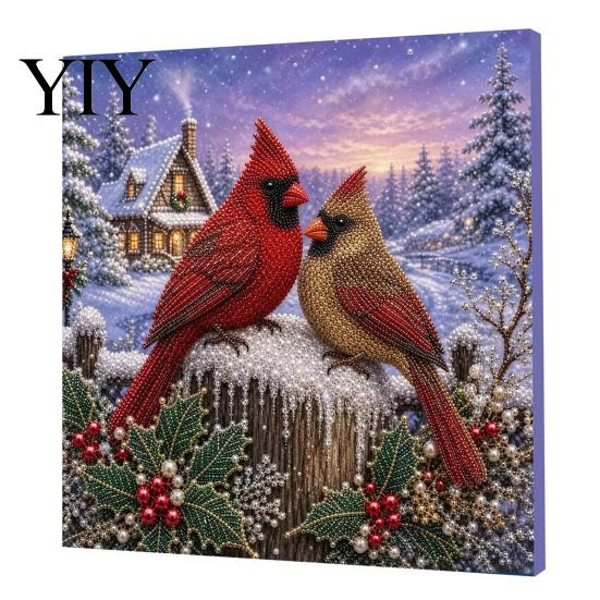 Sparkling Bead Painting Sets Christmas Faux Pearl Art Kit, DIY Snowman 3D Resin Xmas Scenes Crafting Project for Adults Beginners, Home Festive