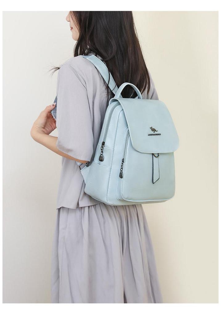 Women's Versatile Leather Backpack - Casual, Lightweight, Fashionable, Convertible Shoulder/Backpack Bag for Travel or School