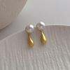 Fashion Delicate Pearl Gold Plated Water Drop Earrings for Women and Girls Jewelry Gifts