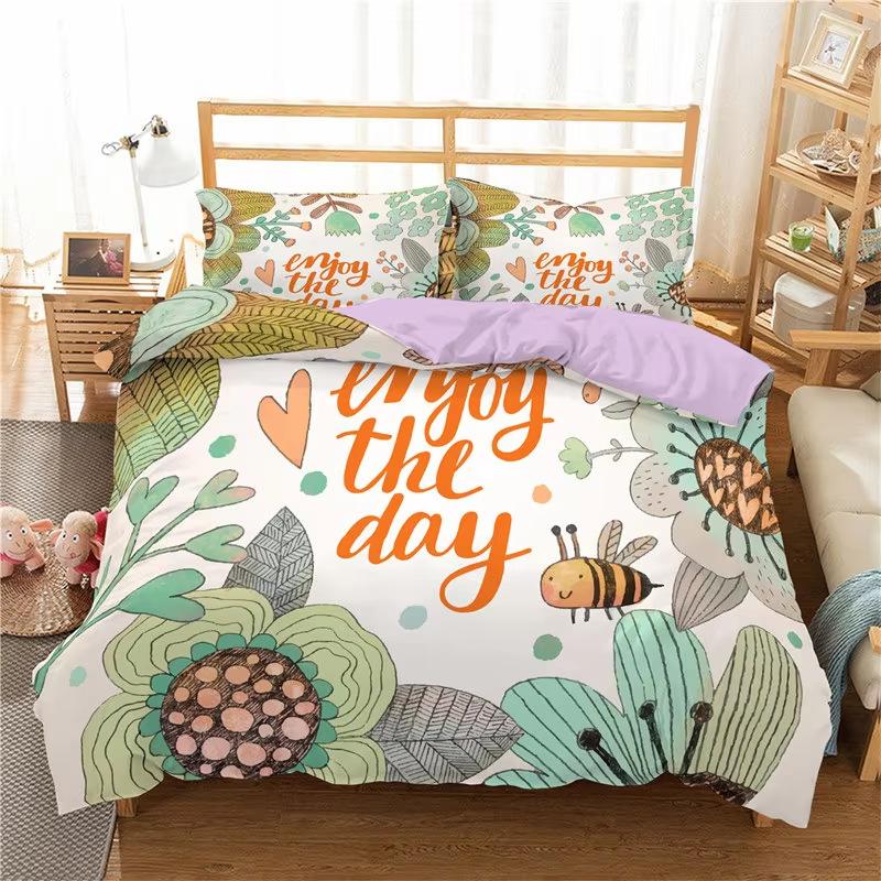 Cartoon Rabbit Down Comforter Set Bedding Set 3-piece Duvet Cover Set