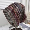New black and white texture hollow knitting stack hat niche hand crochet confinement hat lazy hat