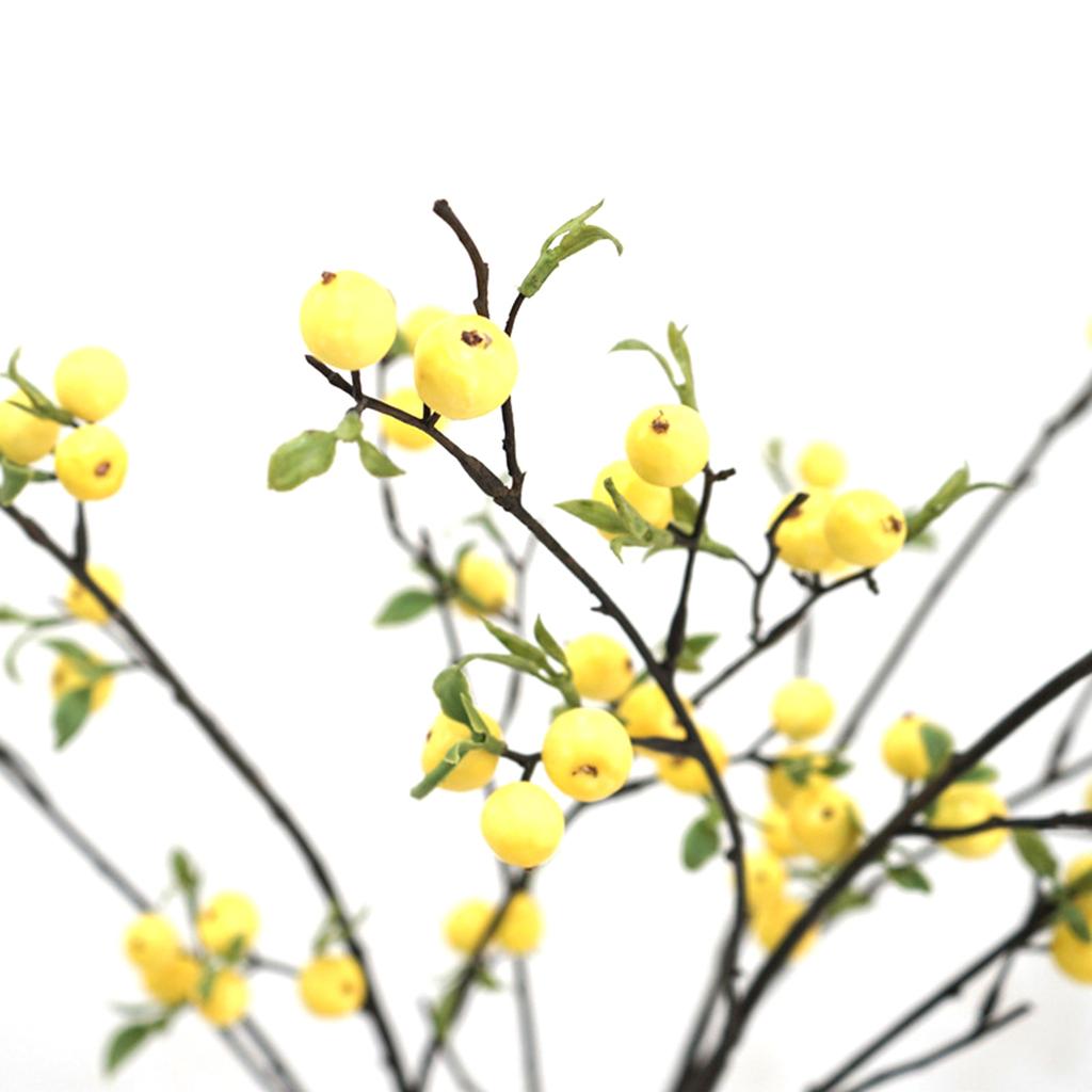 Artificial Apples Branch Realistic Tall Apples Bouquet Tree Branch with Long Stem Green Leaves Fruit Plant for Home