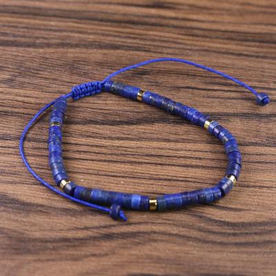 Lapis Lazuli Bead Healing Empath Protection Dainty Minimalist Women Men Bracelet