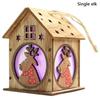1Pcs Christmas Decorations for Tree LED Light Wood House Cute Tree Hanging Ornaments Holiday Home Decor Party Supplies