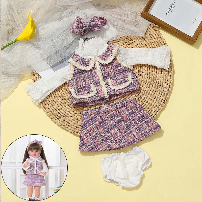 Doll Clothes for 55cm 21.65inch Reborn Doll Clothes Accessories Elegant Fashion Dress Set Reborn Baby Dolls Clothing Accessories