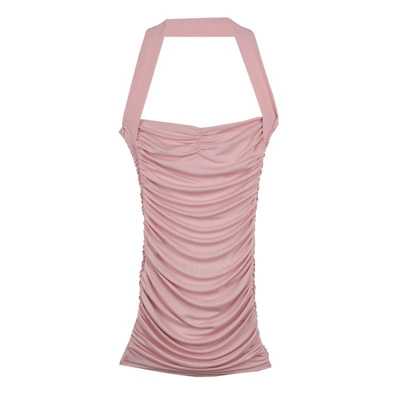 Summer new celebrity temperament sexy neck skirt slim and thin hip-wrapped sleeveless suspender dress women